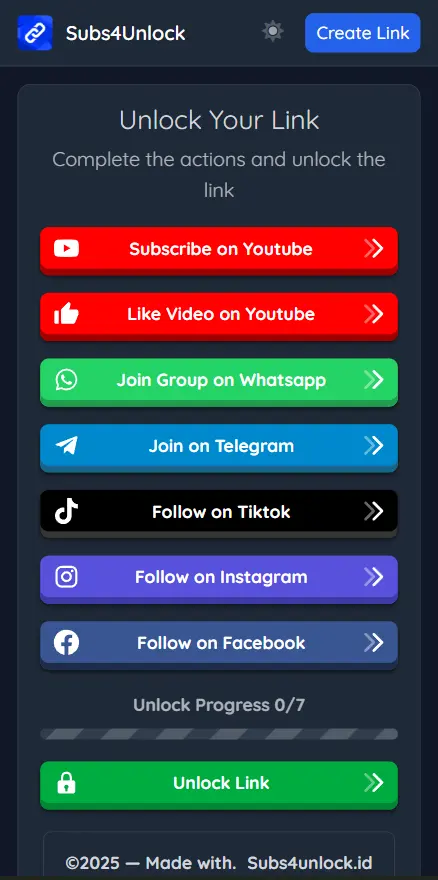 Preview of Sub to Unlock mobile interface - Subs4unlock